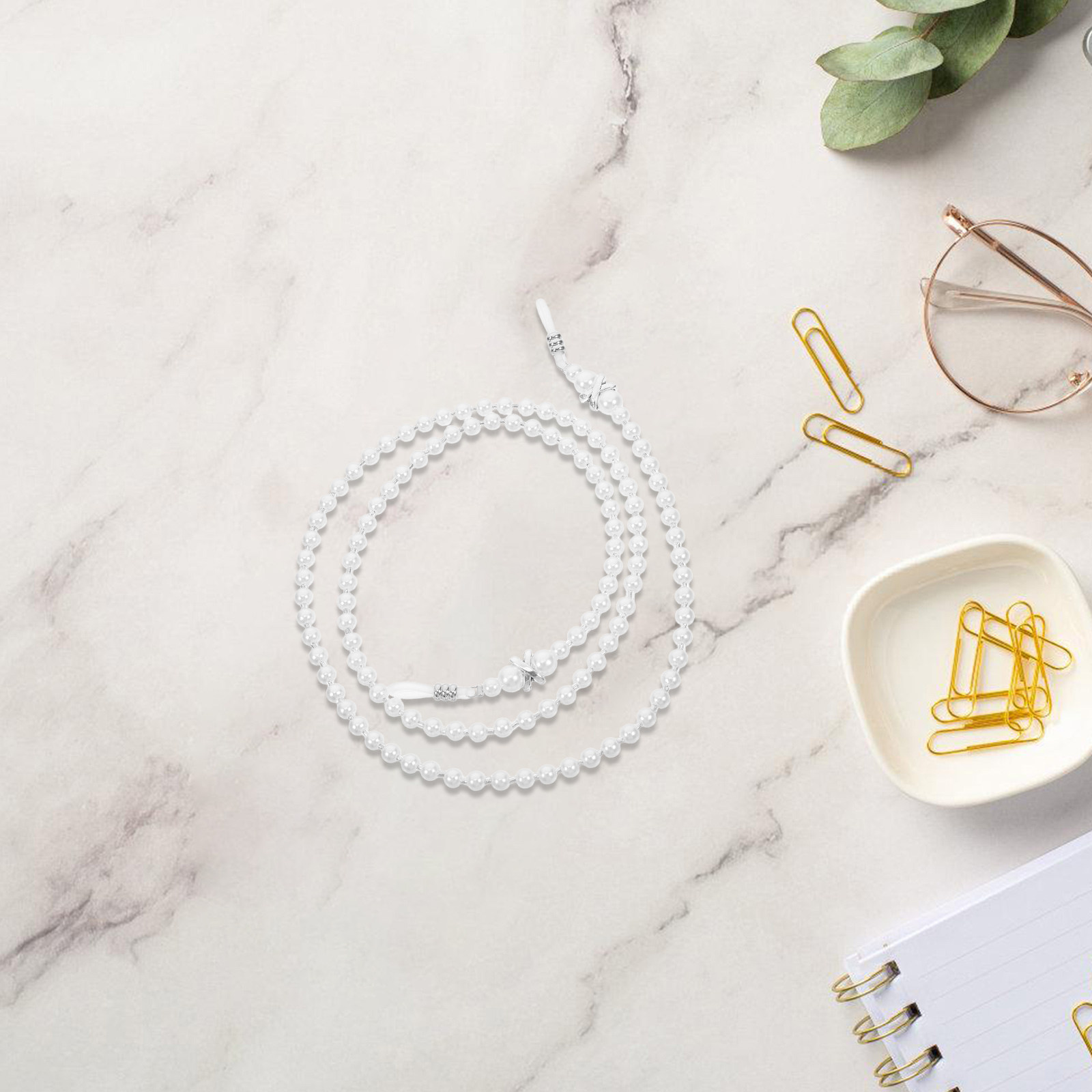 Mask Chain Holder - Parel Brillenketting Anti-Slip Geknoopte Ketting Stijlvolle