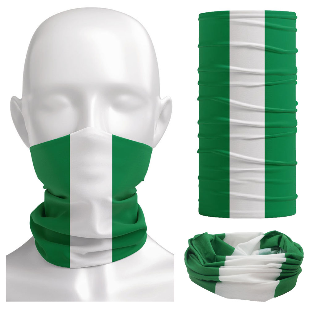 Neck Gaiter Face Cover - Nigeria Vlag Bandana Vrouwen Halsbeenkap Camping