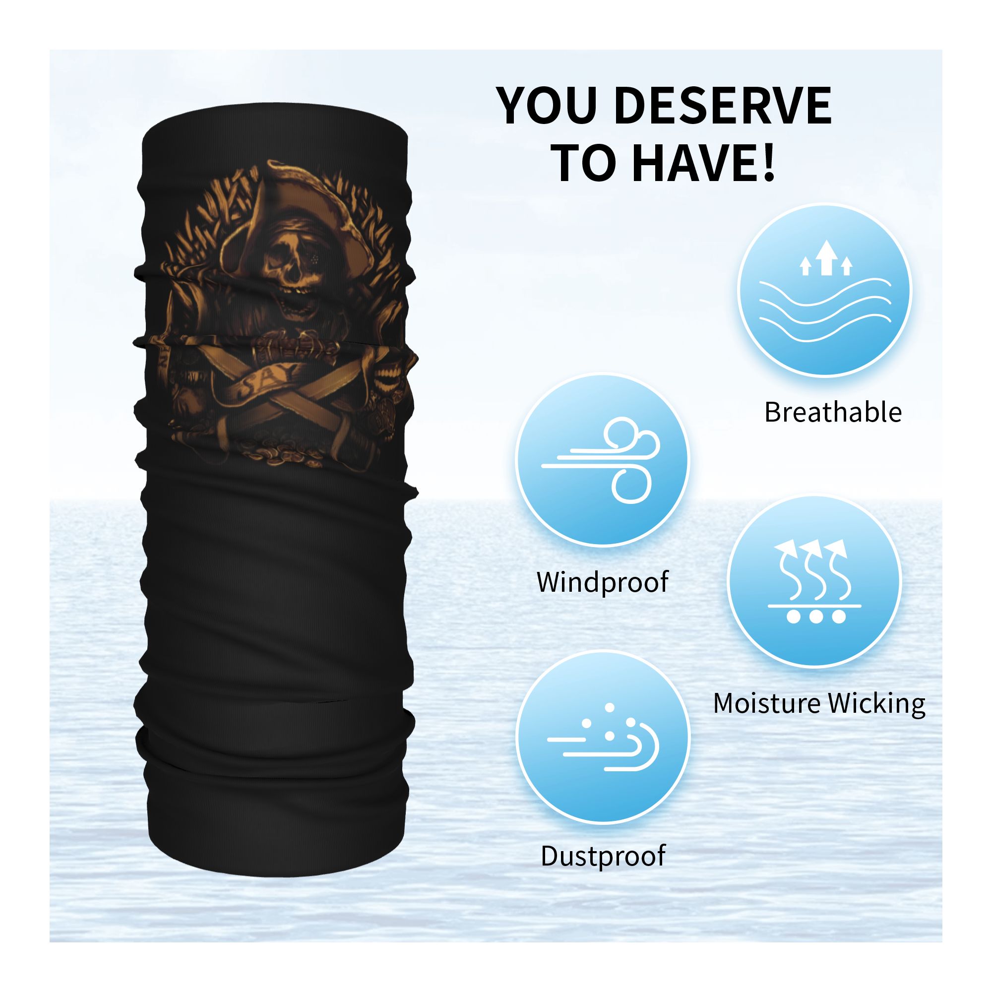 Custom Never Say Die Piraten S - Neck Gaiter Face Cover recensie en prijs